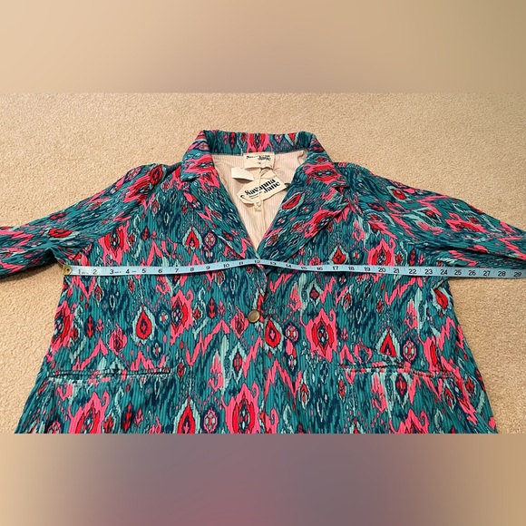 NEW - Savanna Jane Jacket - Blazer - Teal and Pink - Size: 1X - Picture 5 of 7